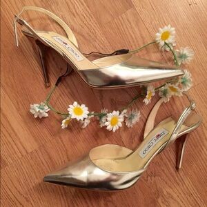 Jimmy Choo Silver Slingback Heels